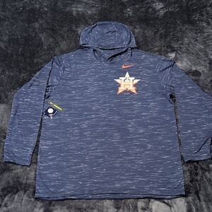 Men's Houston Astros Nike Navy Split Logo Performance Long Sleeve Hoodie Top